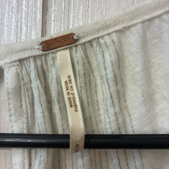 Free People Embroidered Cream Brown Dreams Tunic Blouse Small - Picture 11 of 11